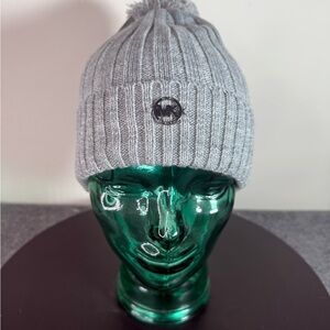Michael Kors Knit Pom Beanie Toque Winter Hat metal logo plate